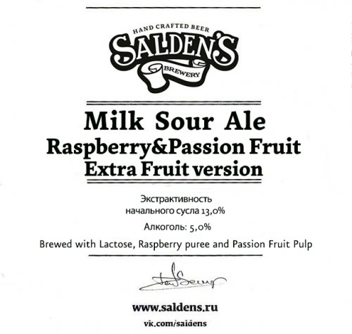 Milk Sour Ale Raspberry & Passion Fruit Extra Fruit Version