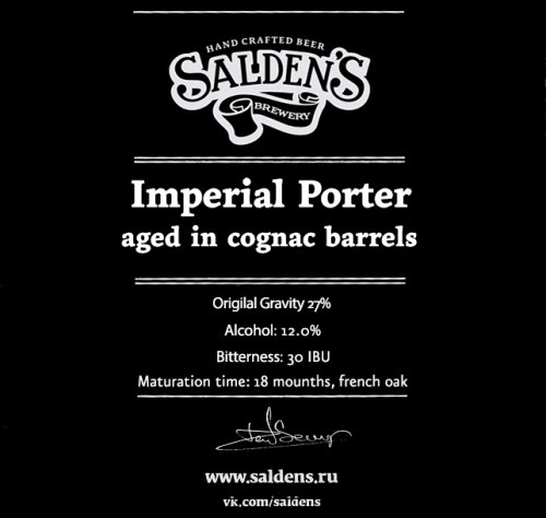 Imperial Porter Aged In Cognac Barrels