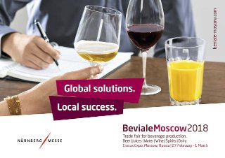 Международная выставка производства напитков Beviale Moscow  уже совсем скоро! Пиво – в центре внимания! 
