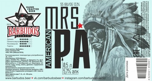 Mrs. American IPA