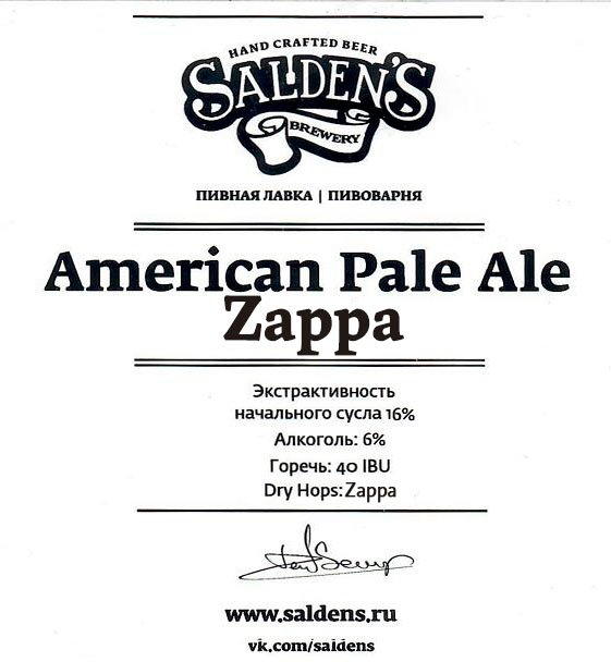 American Pale Ale Zappa
