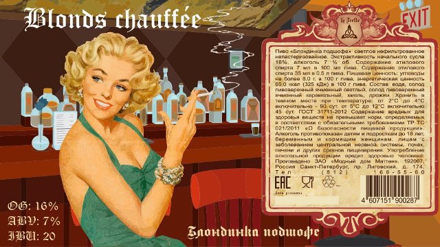 Презентация Блондинка подшофе в Пивном Этикете