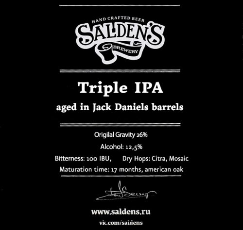 Triple IPA Aged Jack Daniels Barrels